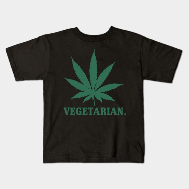 Vegetarian Cannabis Weed Kids T-Shirt by Flippin' Sweet Gear